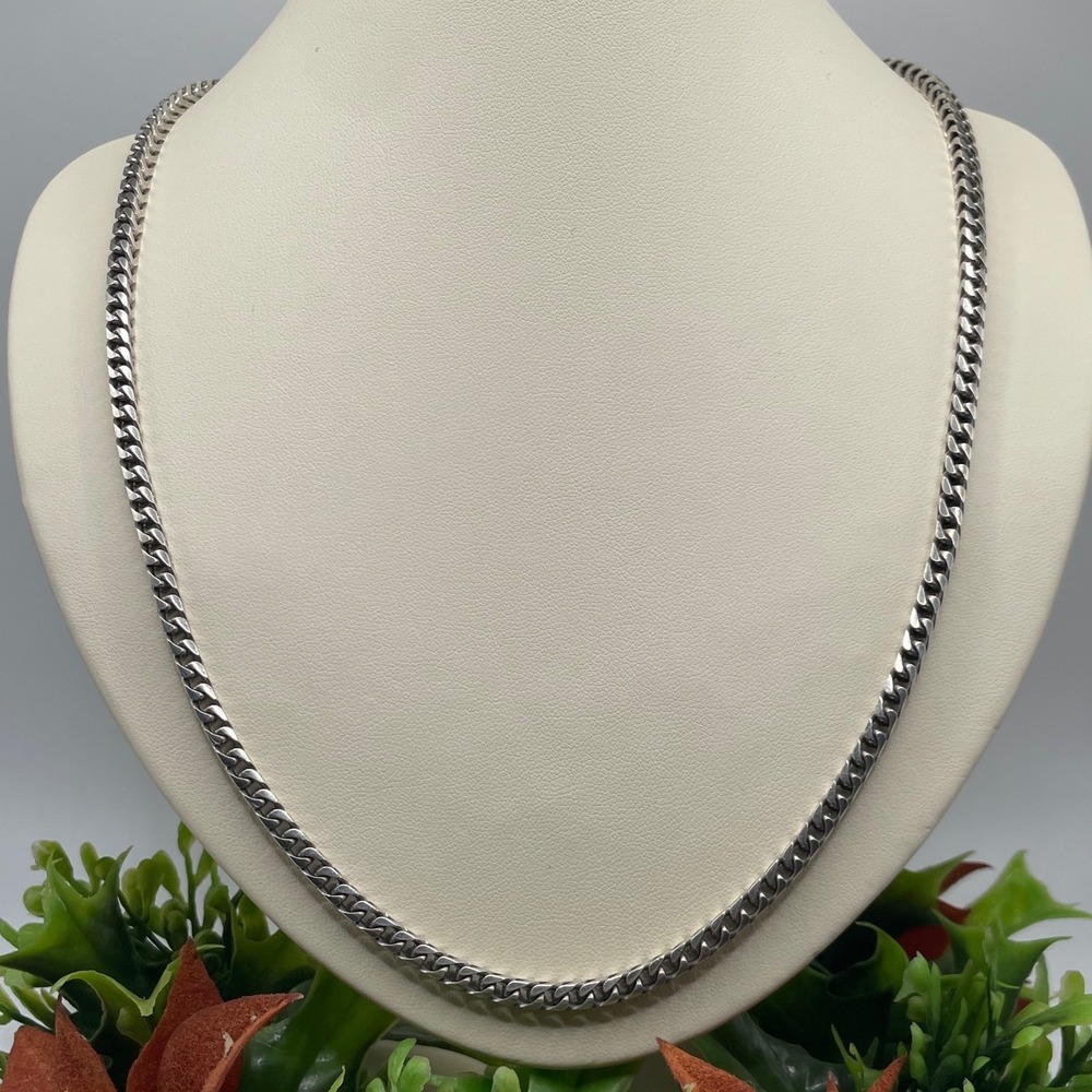 YGI Sterling Silver Franco Chain Necklace 925 Italy 4mm 22 Inch Mens Womens